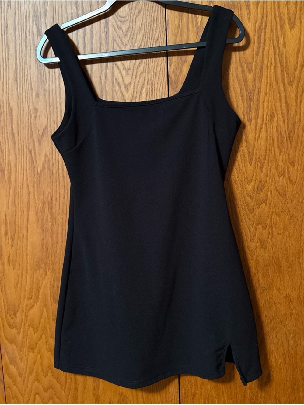 SHEIN Black Square Neck Sleeveless Midi Dress